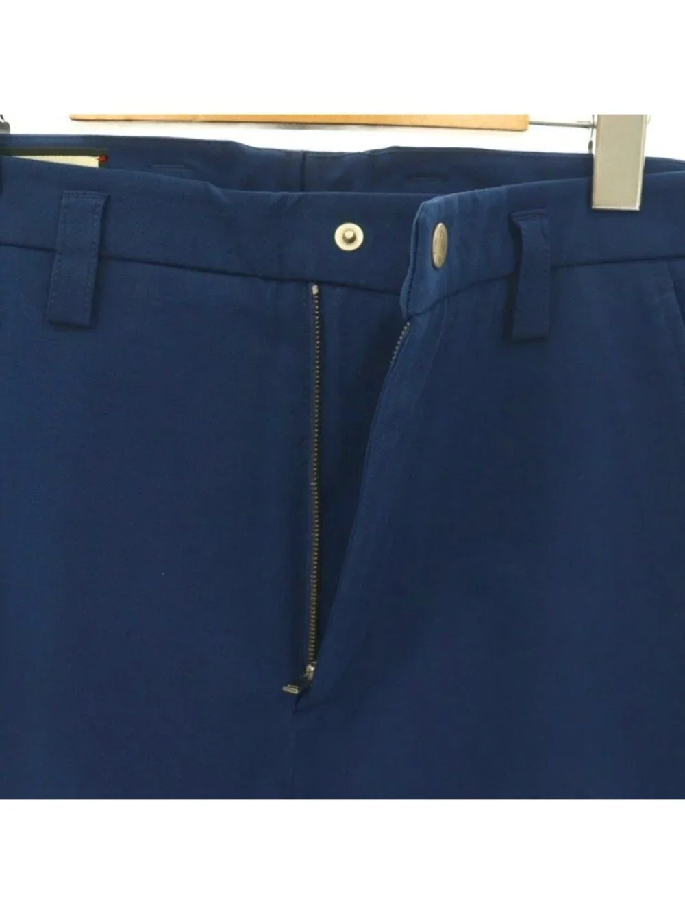 Gucci Stretch Gabardine Side Line Tapered Pants 46 Blue HS